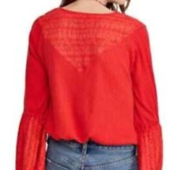 Free People Parisian Nights Tunic Top Women S Eyelet Embroidered V-neck Boho - Picture 14 of 15
